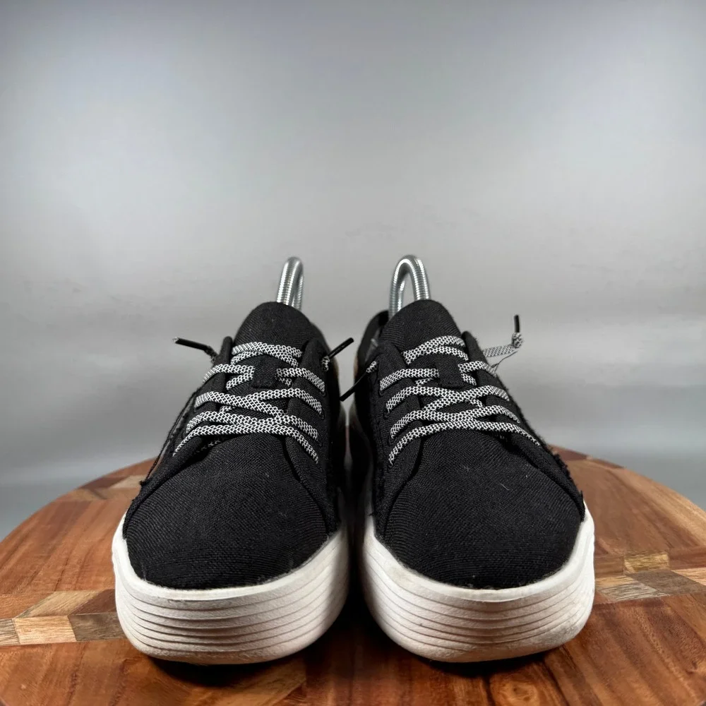 Hey Dude Cody W Craft Black Canvas Platform Slip On Sneakers Womens 8 40600-001